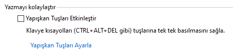 Windows Filtre Tuşları